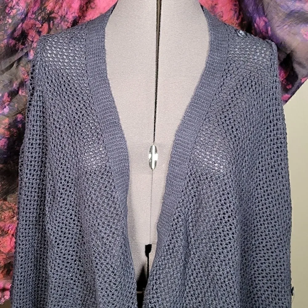 Eddie Bauer Crochet Open Cardigan Sz S